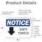 Signmission Dirty Towels (Down Arrow) Sign With Symbol, 24 in W x Rectangle, Vinyl Decal OS-2PACK-NS-D-1824-L-11038 - alternate 2